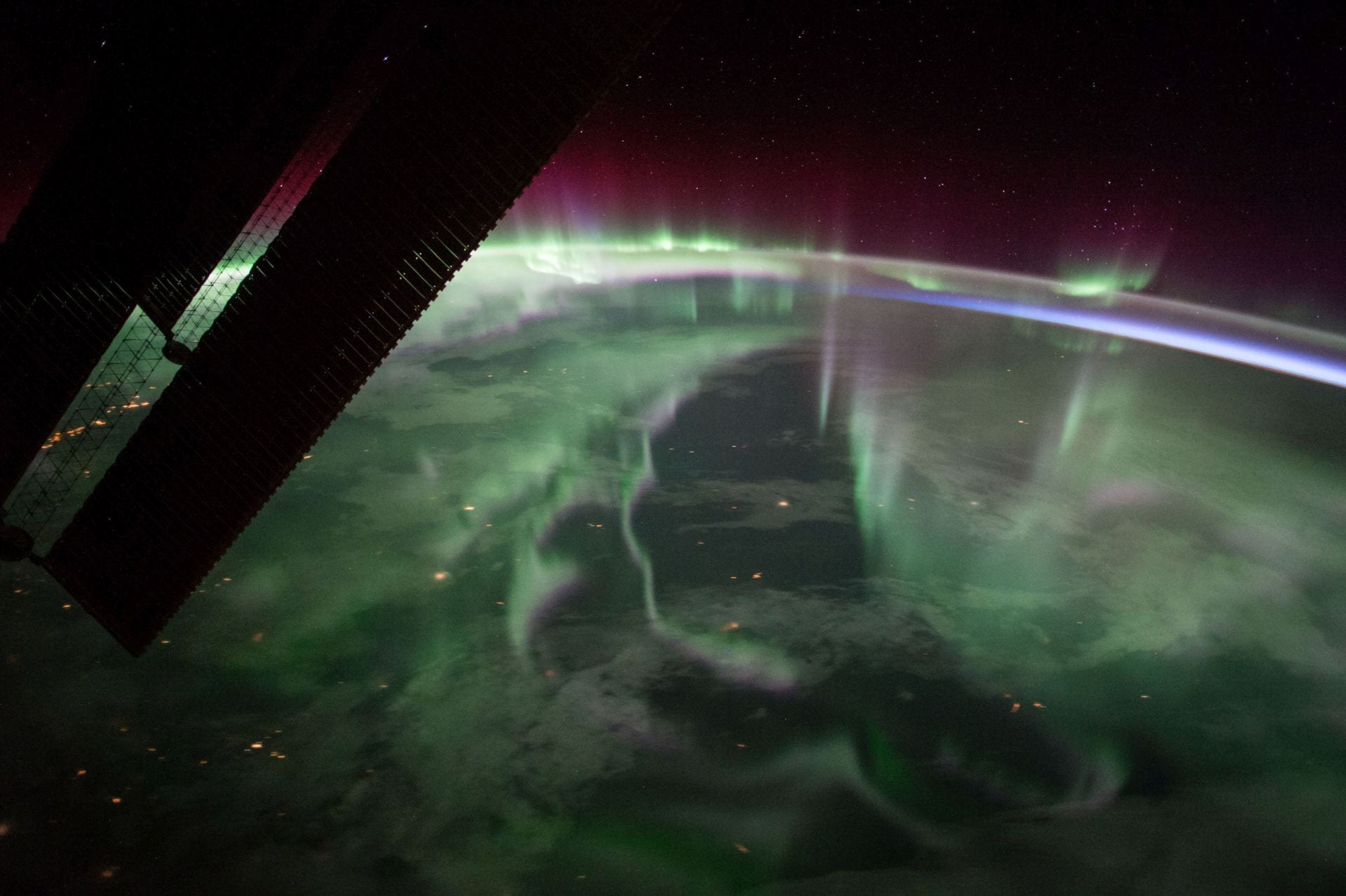 Image of the aurora borealis from space, NASA